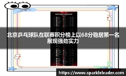北京乒乓球队在联赛积分榜上以68分稳居第一名展现强劲实力